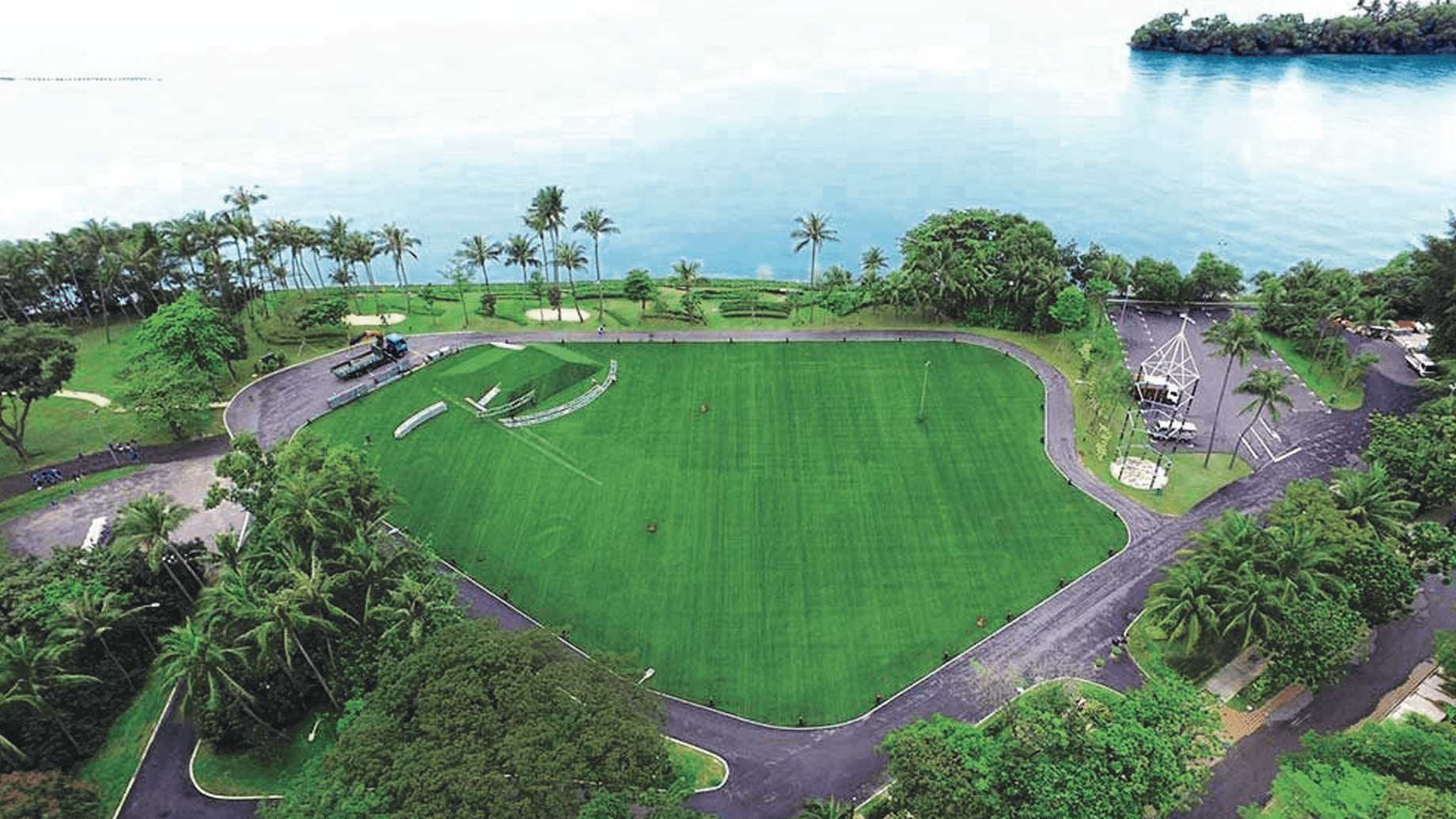 Palawan Green sea-view event lawn at Sentosa